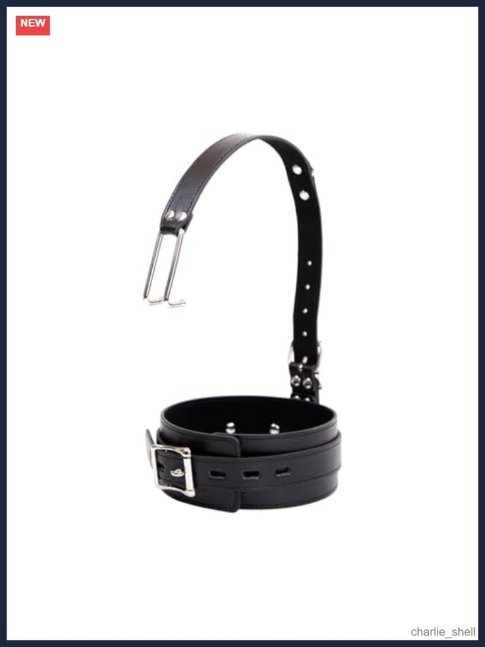 Gothic Leather Choker Collar with Nose Hook Adjustable Cosplay Necklace